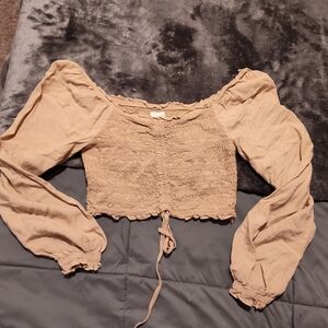 MUST BUNDLE - JAPNA Women's Tan Ruched Top